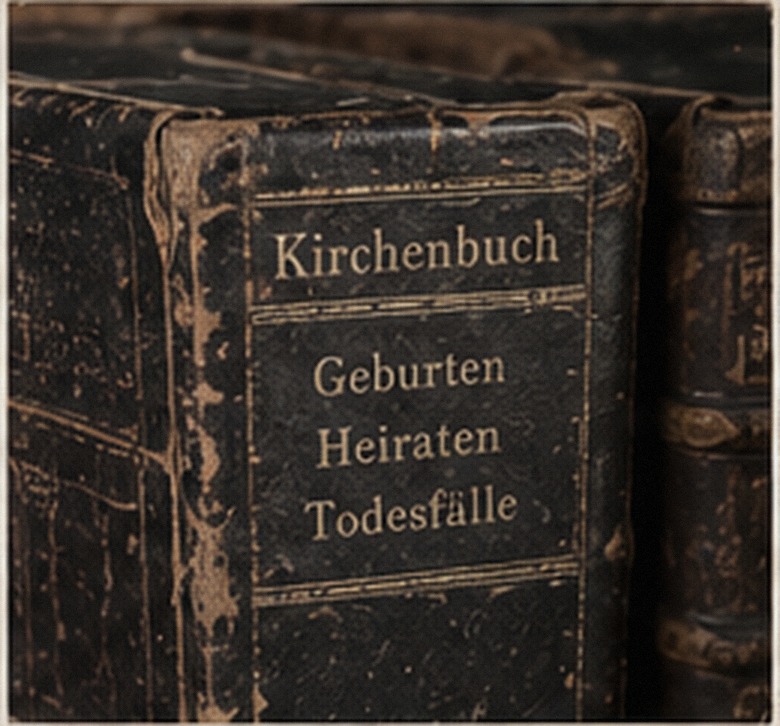 Illustrative old church-register books